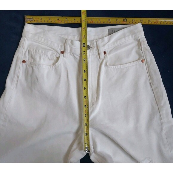 Ladies Allsaints Jayce White Denim Distressed Hi Waist Ankle Wide Leg Size 27 - Picture 5 of 9